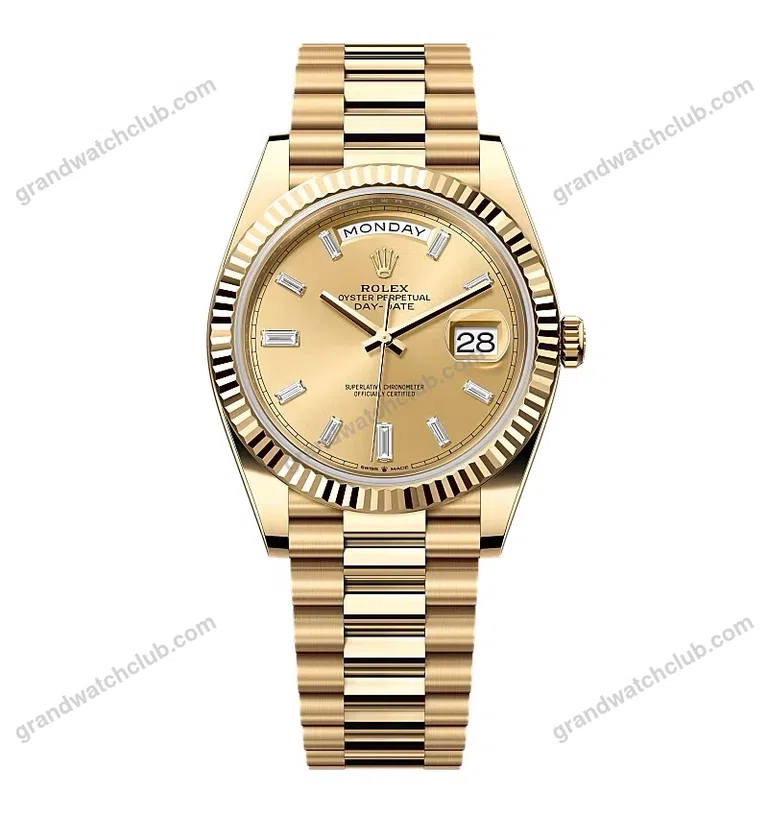 Super Clone Rolex Day-Date Champagne Diamond Dial 228238-0005 40 mm