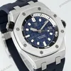 Super Clone Audemars Piguet Royal Oak Offshore Diver 15720ST 42mm Blue Dial — case and bezel
