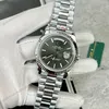 Super Clone Rolex Day-Date Grey Stick Tapestry Dial 228239-0002 40 mm — case and bezel