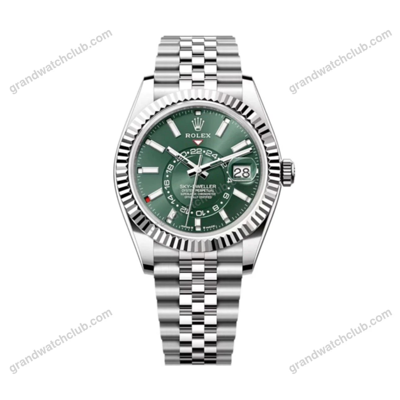 Super Clone Rolex Sky-Dweller Mint green Dial 336934 Jubilee