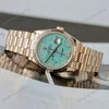 Super Clone Rolex Day-Date Turquoise Diamond Dial 128238-0071 36 mm — case and bezel