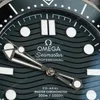Super Clone Omega Seamaster Diver 300M Co‑Axial Master Chronometer 210.92.44.20.01.001 Black Dial Ceramic 42mm — on leather display