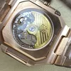 Super Clone Patek Philippe Cubitus 5821/1AR-001 45mm Chocolate Dial Rose Gold — side profile