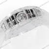 Super Clone Richard Mille RM 52-01 Transparent Skull Tourbillon Rubber Strap β clasp and links