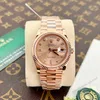 Super Clone Rolex Day-Date Rosé Diamond Dial 128235-0009 36 mm — dial close-up