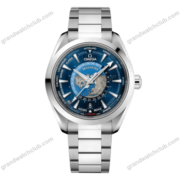 Super Clone Omega Seamaster Aqua Terra Co‑Axial Master Chronometer Gmt Worldtimer 220.10.43.22.03.001 43mm Steel