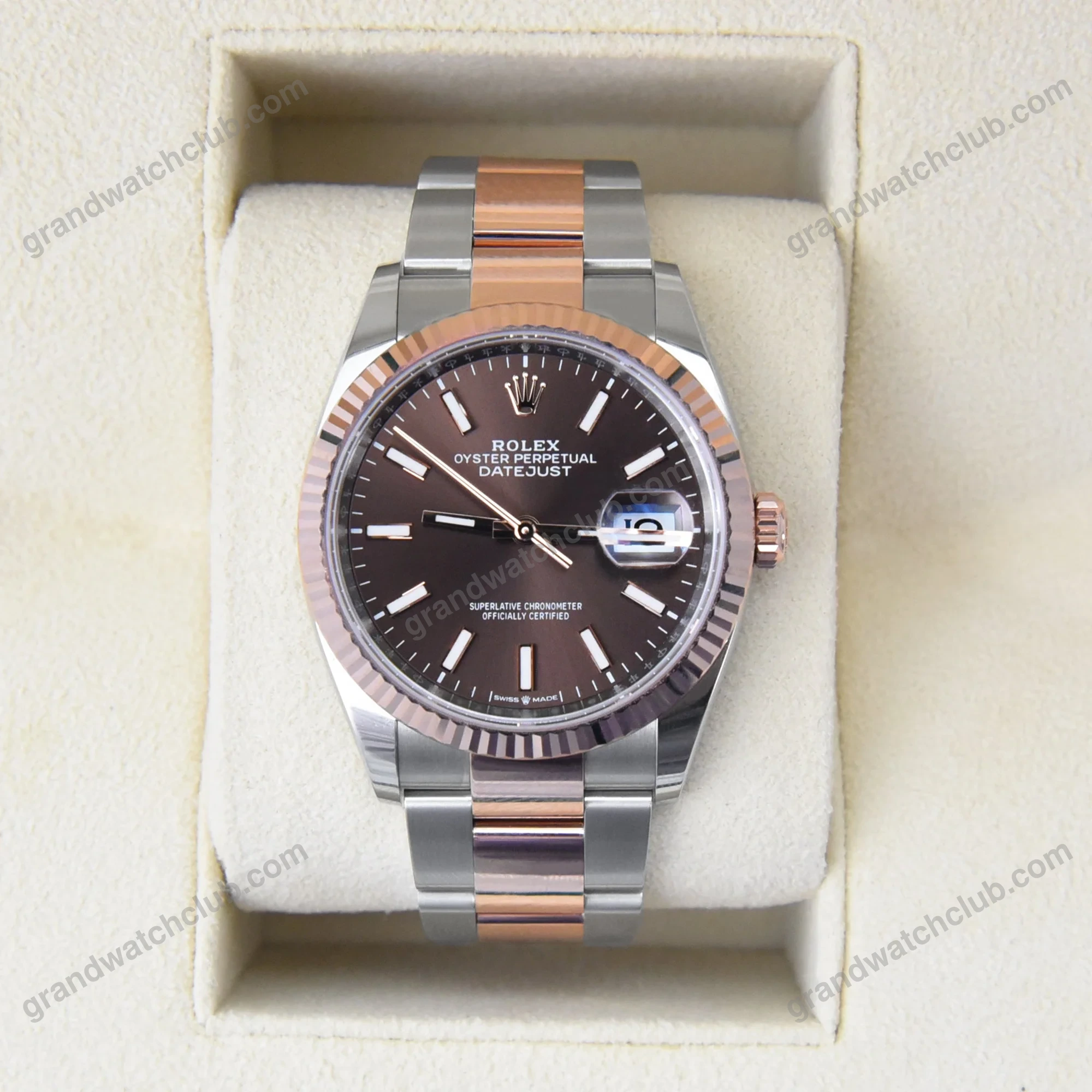 Super Clone Rolex Datejust Chocolate Dial 126231 Oyster 36 mm β case and bezel