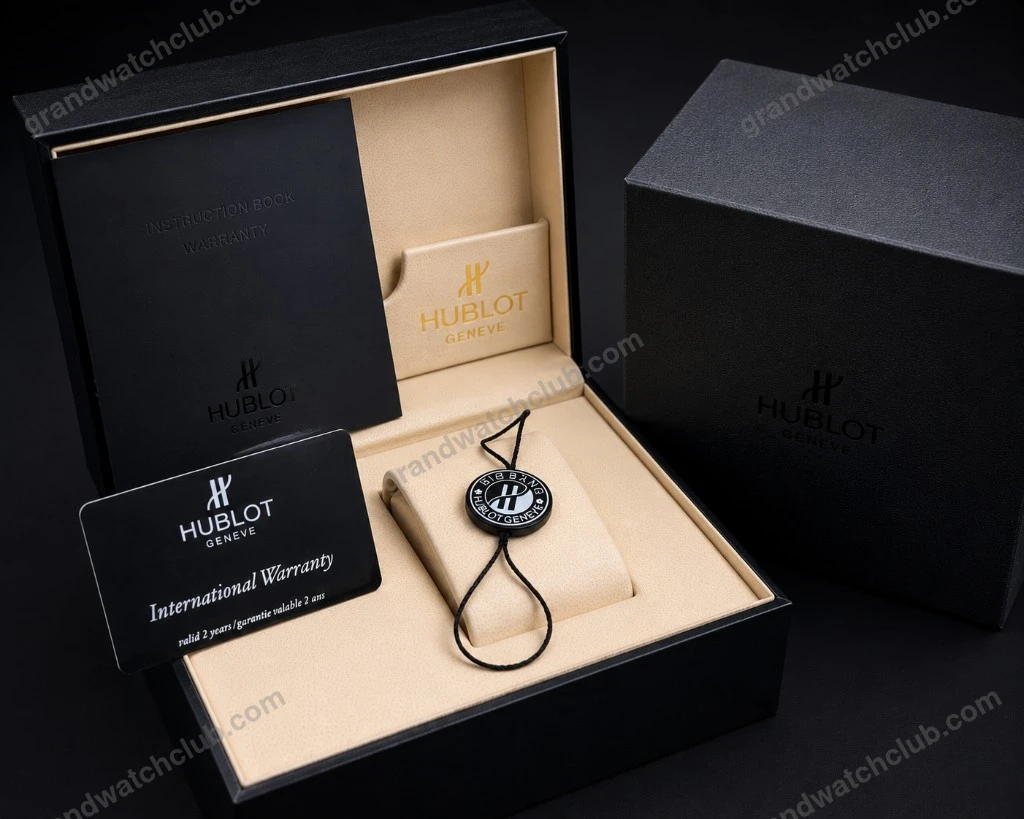Super Clone Hublot Big Bang Rose Gold Black Carbon Dial Rubber Strap — side profile
