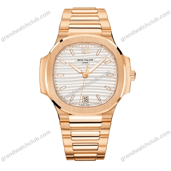 Super Clone Patek Philippe Nautilus 7118/1R-001 35.2mm White Dial Rose Gold