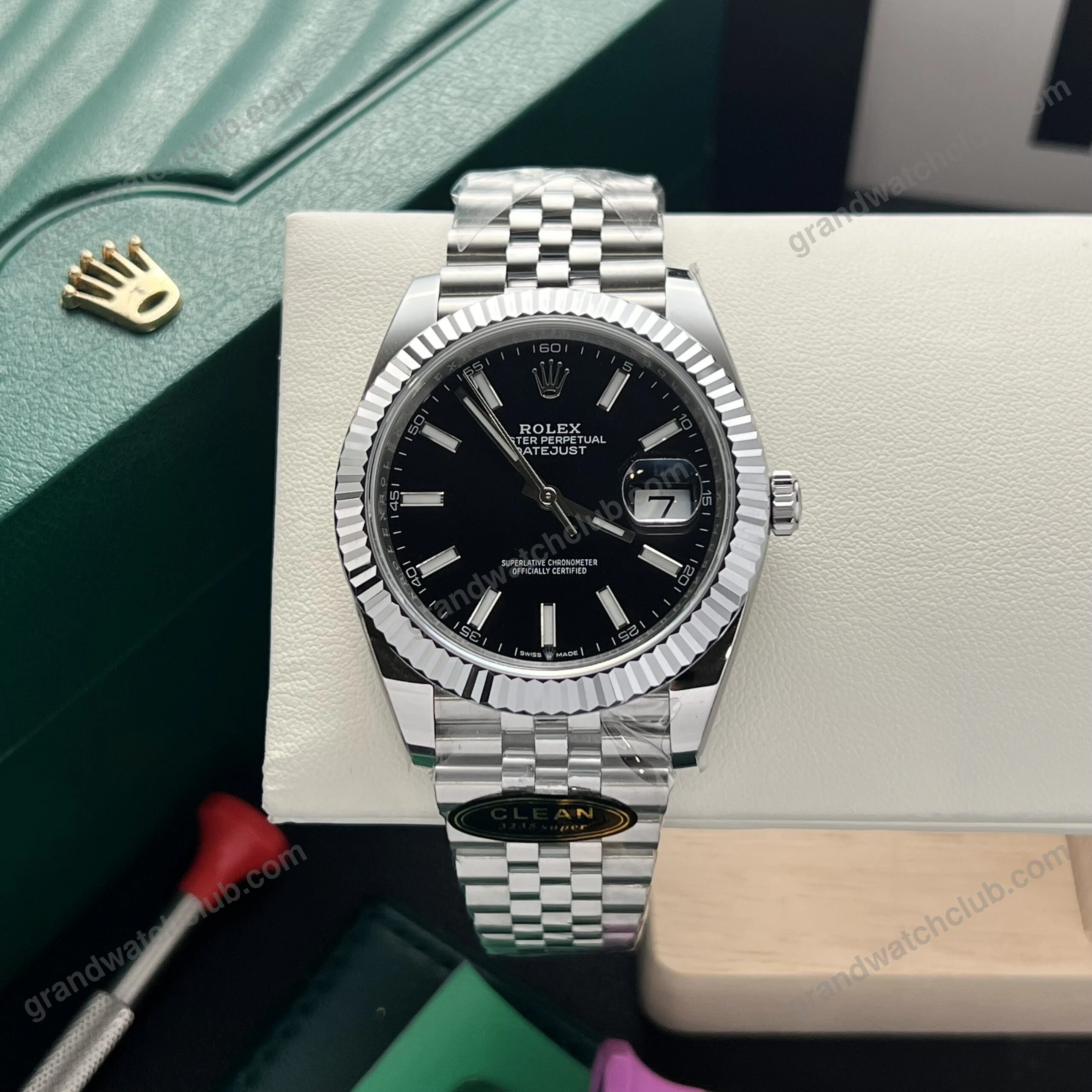 Super Clone Rolex Datejust Black Dial 126334-0018 41 mm β case and bezel