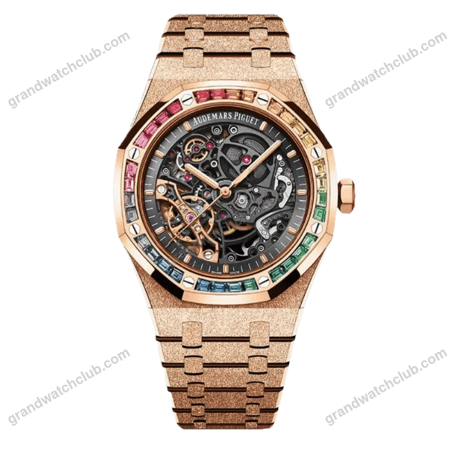 Super Clone Audemars Piguet Royal Oak Frosted Gold Double Balance Wheel Openworked 15412OR.YG.1224OR.01-B 41mm