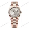 Super Clone Rolex Day-Date Silver Diamond Dial 128235-0087 36 mm