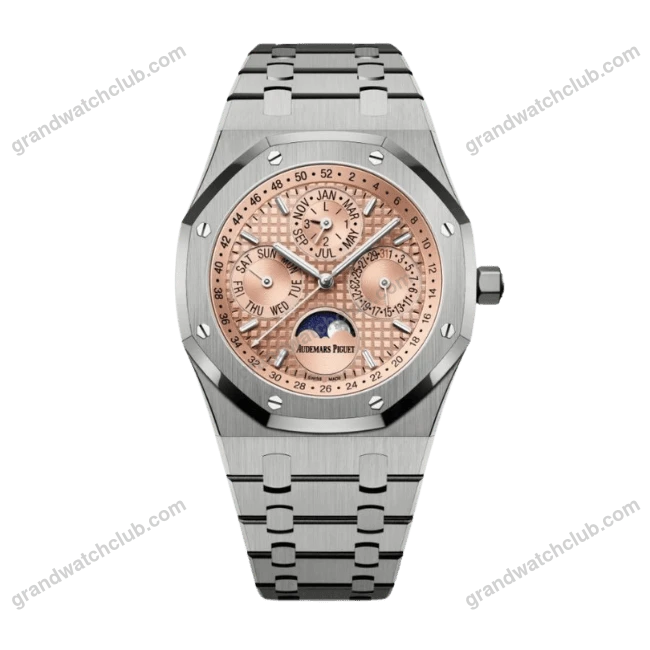 Super Clone Audemars Piguet Royal Oak Perpetual Calendar 26615Ti limited edition Salmon dial 41mm –