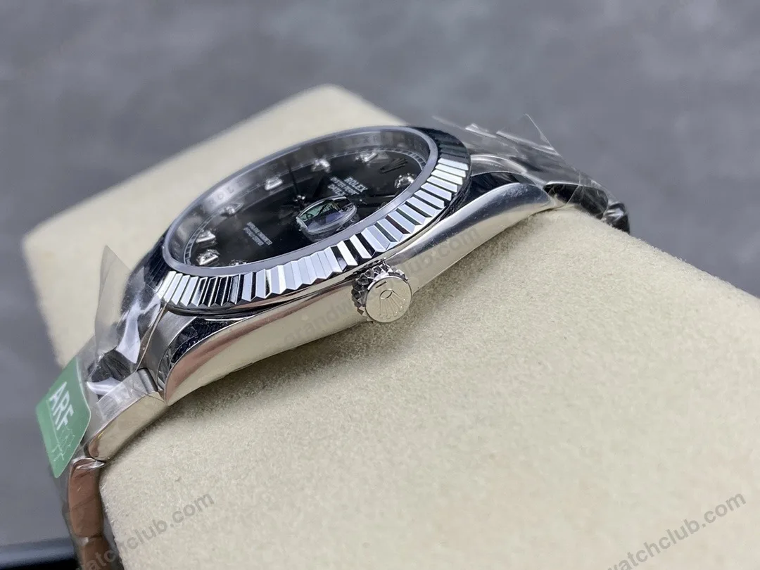Super Clone Rolex Datejust Slate Diamond Dial 126334-0005 41 mm β side profile