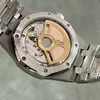 Super Clone Audemars Piguet Royal Oak 37mm 15450ST.OO White Dial Steel — on leather display