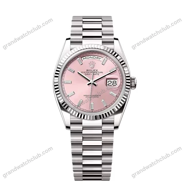 Super Clone Rolex Day-Date Pink Diamond Dial 128239-0071 36 mm