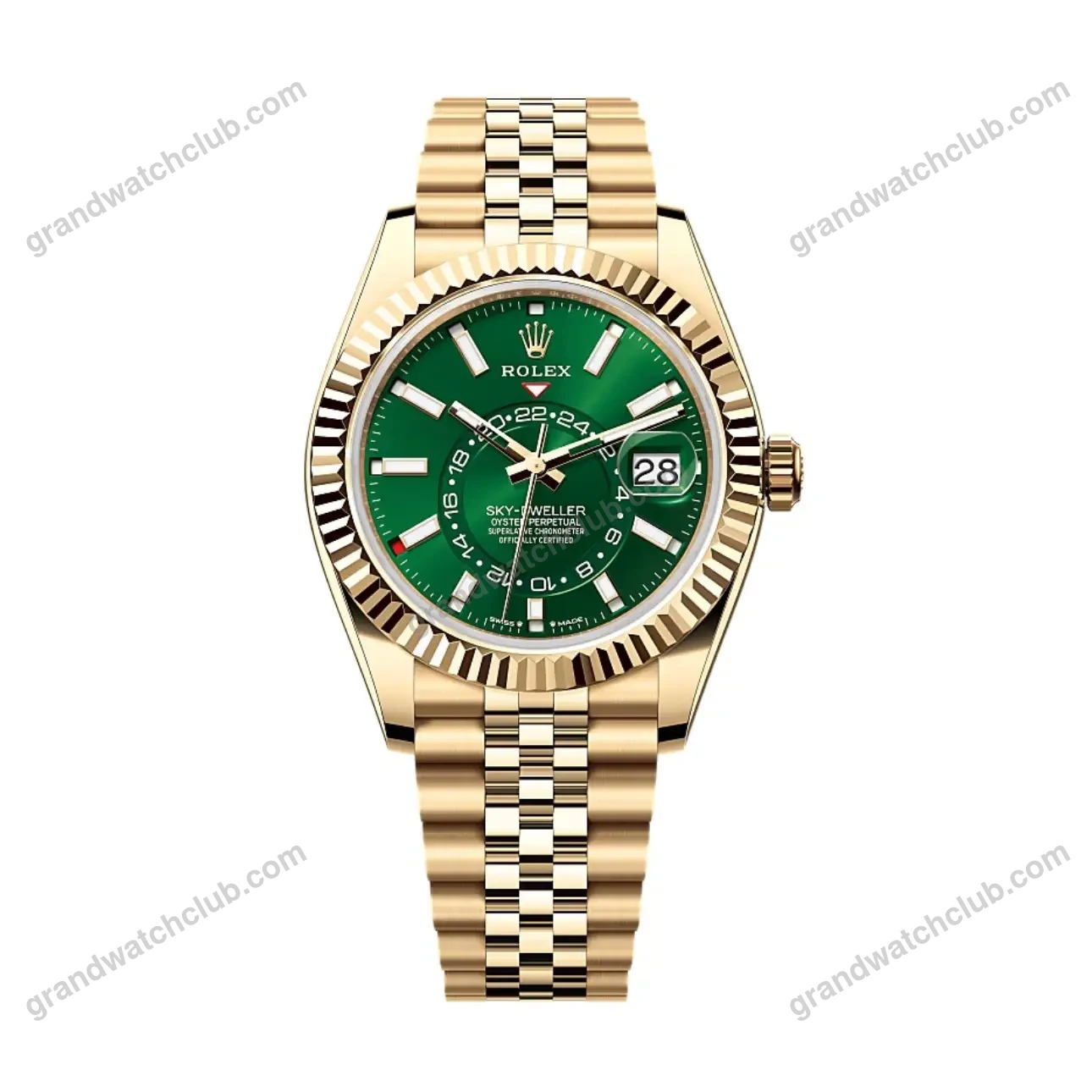Super Clone Rolex Sky-Dweller Green Dial 336938 (Jubilee)