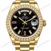Super Clone Rolex Day-Date 40 Bright Black Diamond Dial 228348RBR President – Swiss SuperClone
