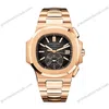 Super Clone Patek Philippe Nautilus Chronograph 5980/1R-001 40mm Black-Gray Dial Rose Gold