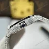 Super Clone Cartier Santos de Cartie Larger Full Diamond 39.8mm – Handcrafted Diamod — on leather display