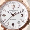 Super Clone Vacheron Constantin Overseas Rose Gold White Dial Number Roman 42mm — dial close-up
