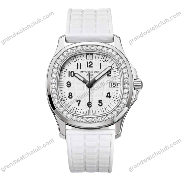 Super Clone Patek Philippe Aquanaut 5067A-025 35.6mm White Dial Diamond Bezel Moissanite Steel – CustomizeVersion
