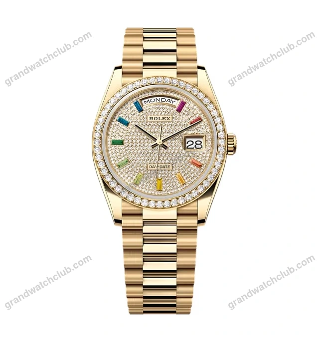 Super Clone Rolex Day-Date Diamond-Paved Dial 128348rbr-0030 36 mm