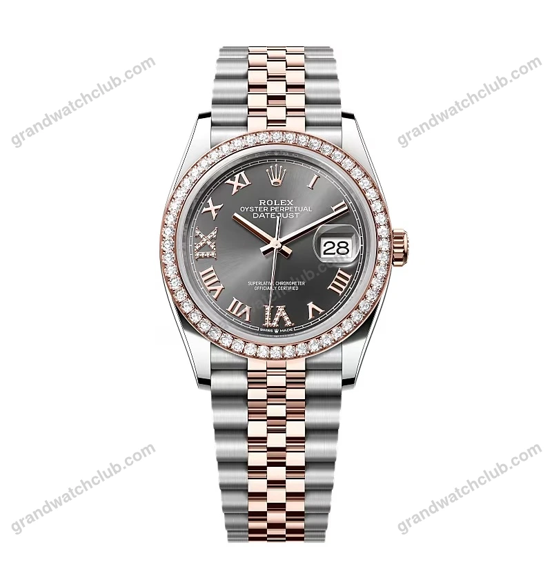 Super Clone Rolex Datejust Slate Diamond Dial 126281RBR-0011 36 mm