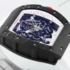 Super Clone Richard Mille RM 55 Richard Mille White 42mm Carbon Modify — on leather display