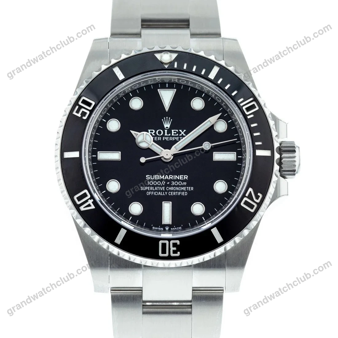 Super Clone Rolex Submariner Black Dial 124060 No-Date β dial close-up