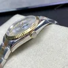 Super Clone Rolex Datejust Silver Roman Diamond Dial 126233-0032 36 mm — on leather display