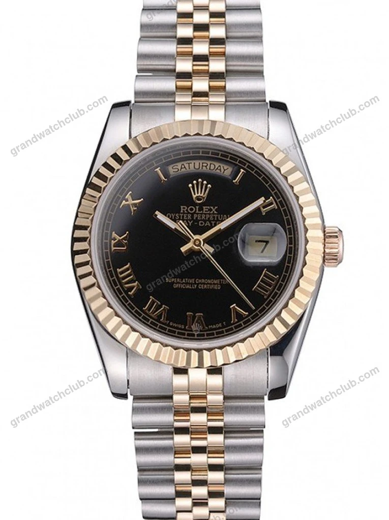 Super Clone Rolex Day-Date Black Dial SRL78 36 mm