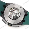 Super Clone Audemars Piguet Royal Oak Offshore 26405ce 44mm Green — movement / caseback view