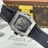 Super Clone Hublot Big Bang 42mm Rubber Strap Titanium — on leather display