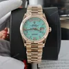 Super Clone Rolex Day-Date Turquoise Dial 128235 40 mm — dial close-up