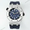 Super Clone Audemars Piguet Royal Oak Offshore Diver 15720ST 42mm Blue Dial — dial close-up