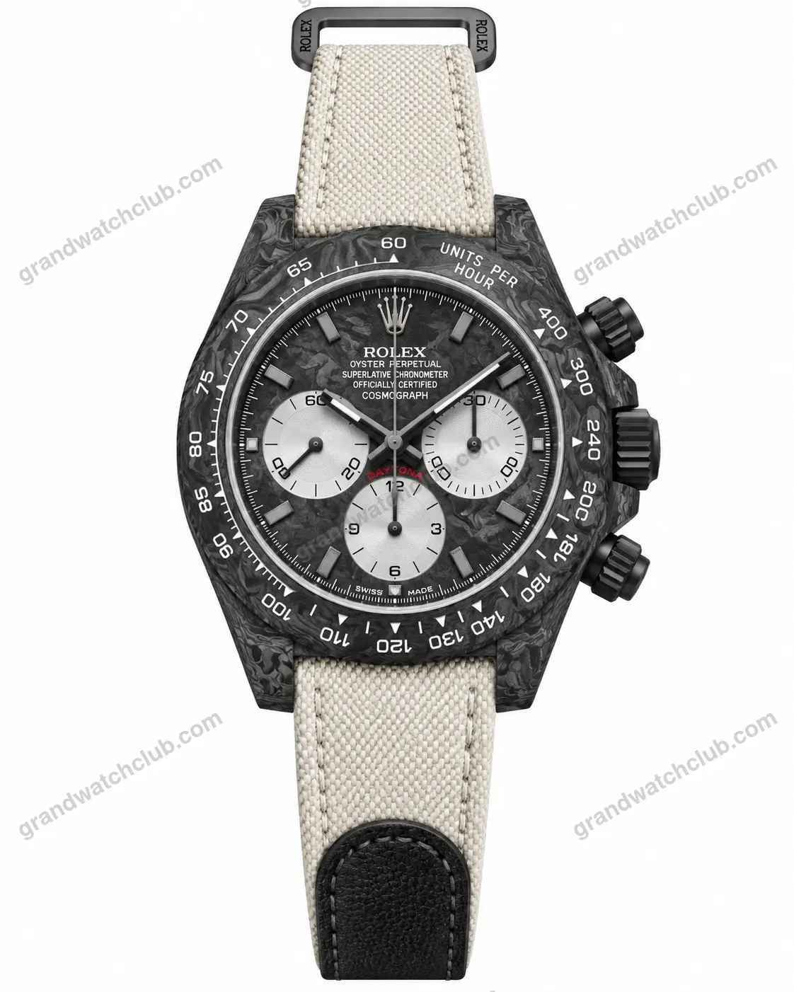 Super Clone Rolex Cosmograph Daytona DIW Forged Carbon 116500LN Grey Dial 40 mm – Swiss SuperClone