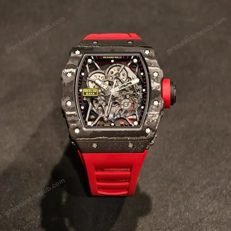 Super Clone Richard Mille RM 35-02 Carbon TPT Purple AR Sapphire Rubber Strap