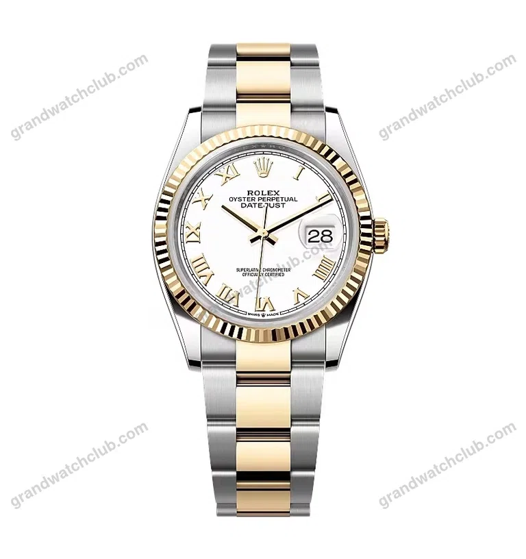 Super Clone Rolex Datejust White Roman Dial 126233-0030 36 mm