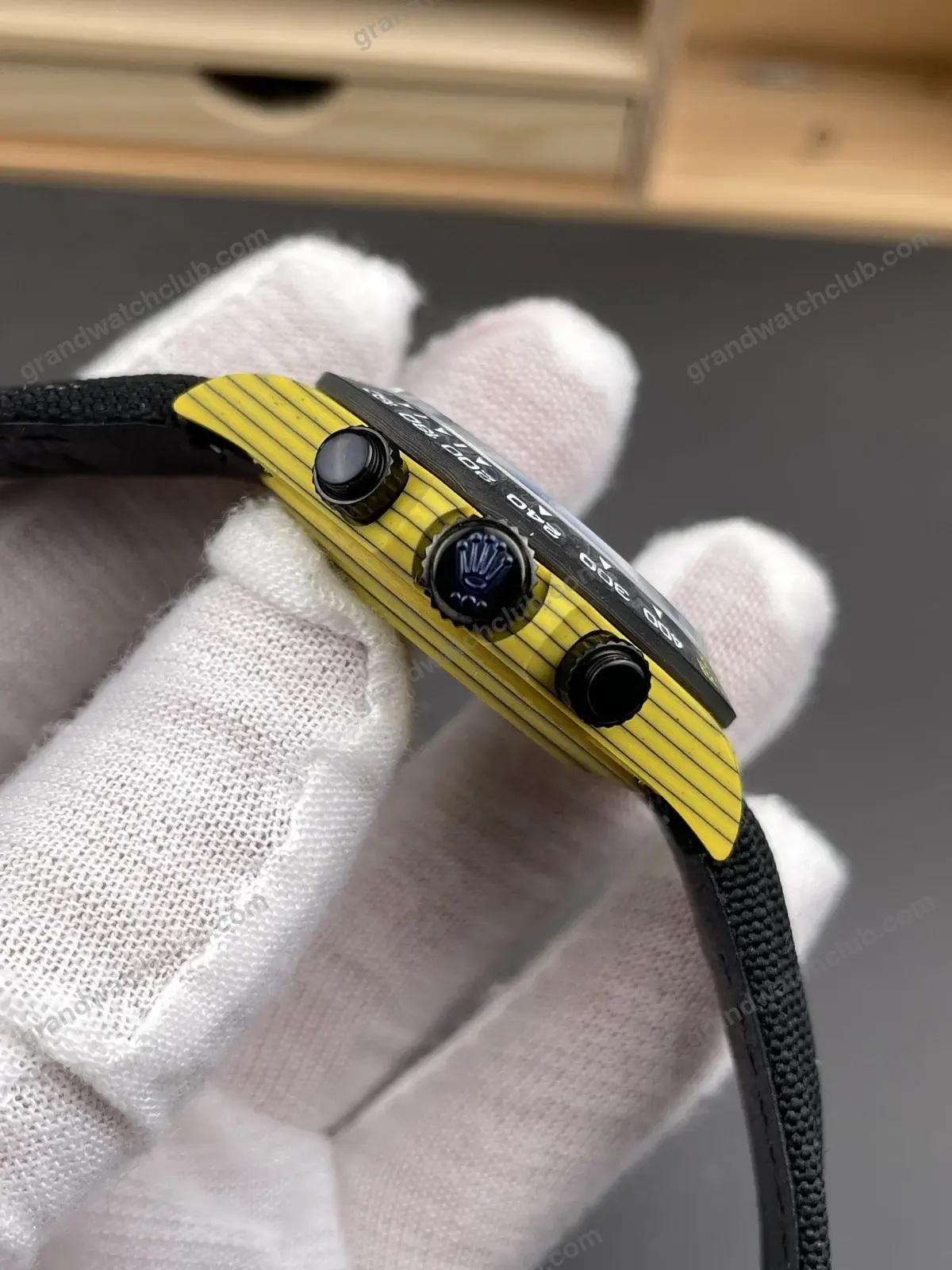 Super Clone Rolex Cosmograph Daytona DIW Yellow Carbon Skeleton 116500LN – Swiss SuperClone - photo 4