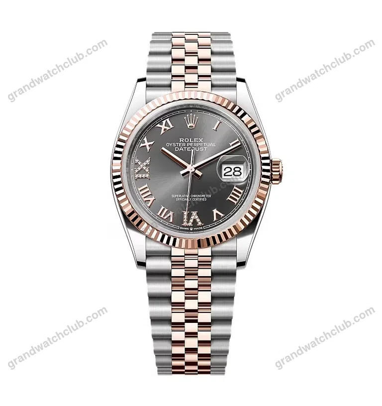Super Clone Rolex Datejust Slate Roman Diamond Dial 126231-0023 36 mm