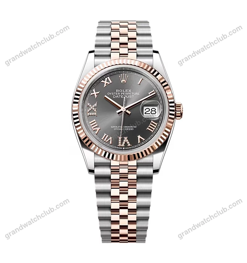 Super Clone Rolex Datejust Slate Roman Diamond Dial 126231-0023 36 mm