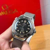 Super Clone Omega Seamaster Diver “James Bond 007 Edition” 42mm Black Dial Titanium — on leather display