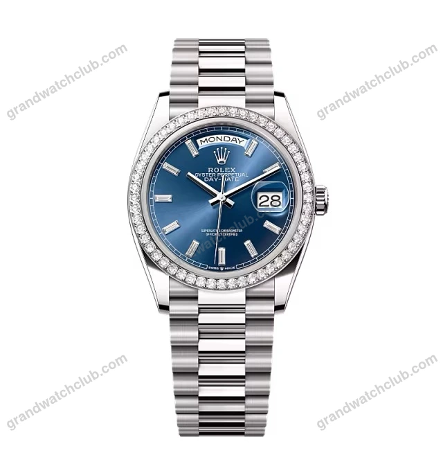 Super Clone Rolex Day-Date Bright Blue Diamond Dial 128349rbr-0051 36 mm
