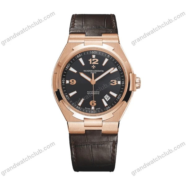 Super Clone Vacheron Constantin Overseas Rose Gold Black Dial Number Roman 42mm