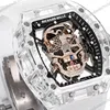 Super Clone Richard Mille RM 52-01 Transparent Skull Tourbillon Rubber Strap β side profile