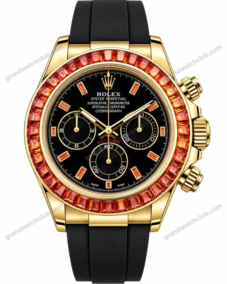 Super Clone Rolex Cosmograph Daytona Orange Sapphire Bezel Black Dial 116588SACO – Swiss SuperClone