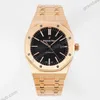 Super Clone Audemars Piguet Royal Oak Selfwinding 15400OR 41mm Black Dial Rose Gold – — dial close-up