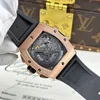 Super Clone Hublot Spirit Of Big bang King Gold Ceramic 642.OL.7180.RX 42mm — on leather display