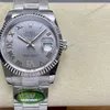 Super Clone Rolex Datejust Silver Roman Diamond Dial 126234-0030 36 mm — dial close-up